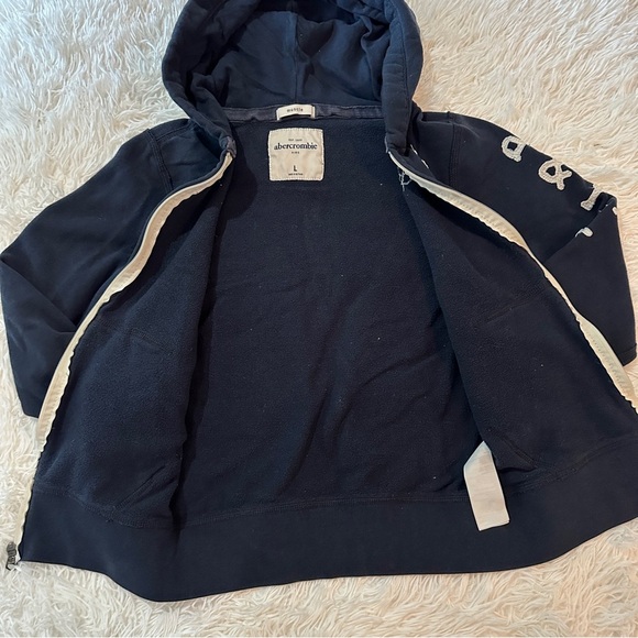 Abercrombie & Fitch Kids Dark Blue Zip-Up Hoodie - Picture 7 of 12